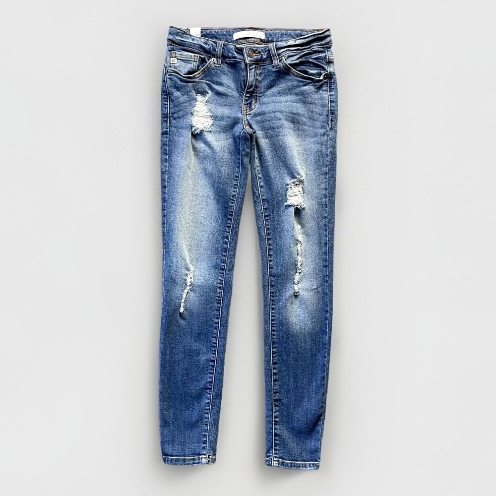 KanCan Skinny Jeans Women 26 Blue Excellent Distressed Low Rise MT1005